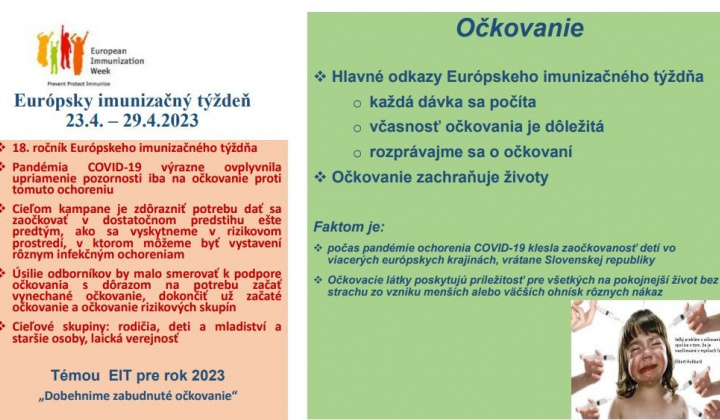 Aktuality / Európsky imunizačný týždeň - foto