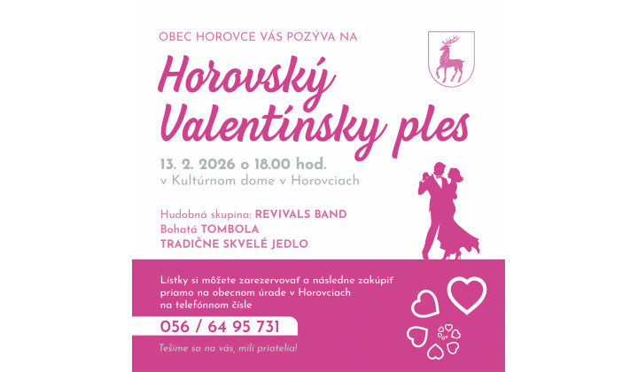 Fotka pre článok Horovský  Valentínsky ples - 2026  !!!