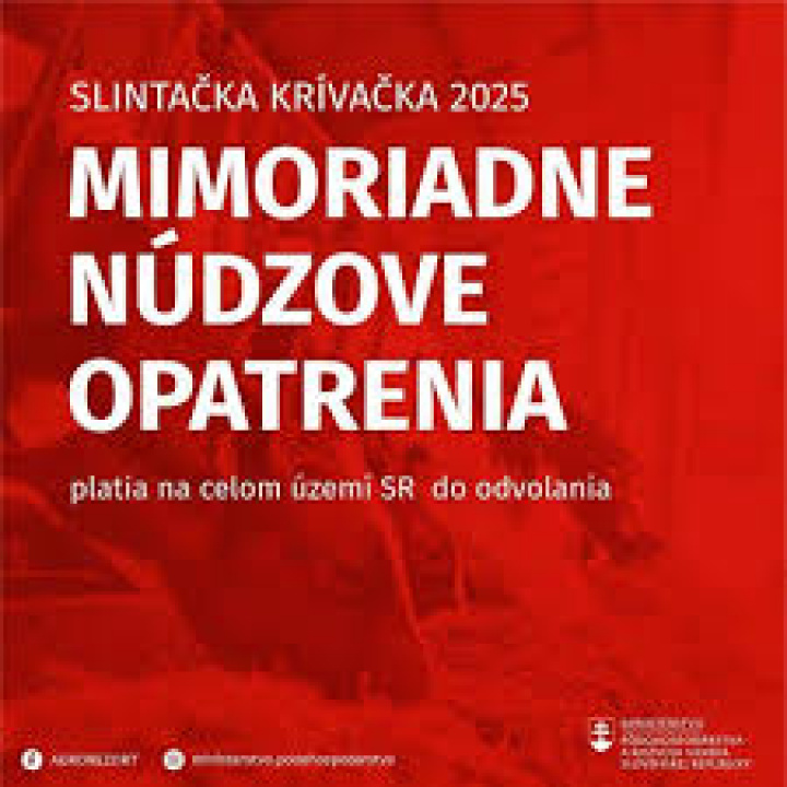 Menšia fotka pre článok Mimoriadne núdzové opatrenia- slintačka a krívačka 2025
