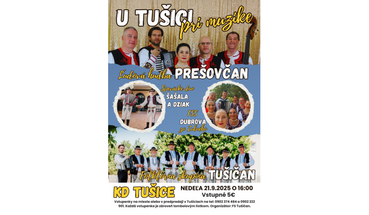 Fotka pre článok OZNAM -- '' U Tušici pri muzike''