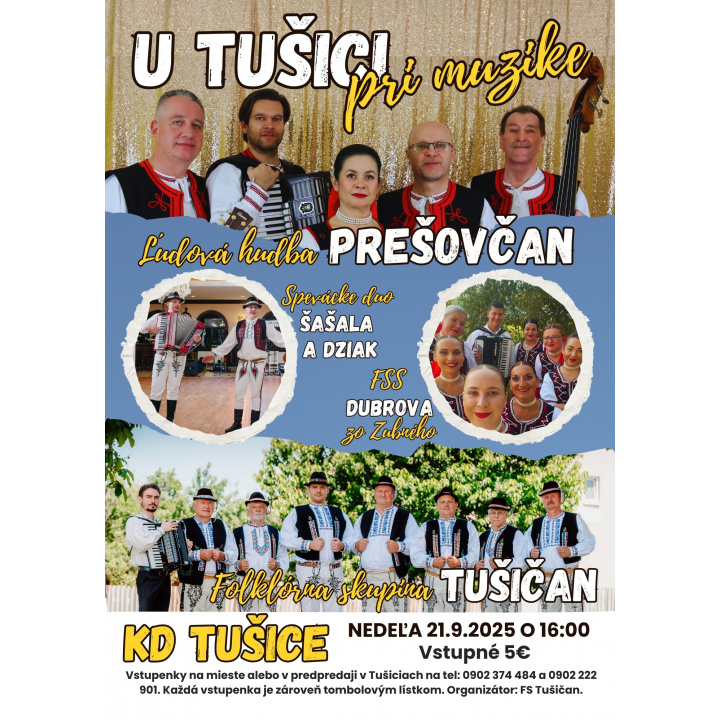 Menšia fotka pre článok OZNAM -- '' U Tušici pri muzike''