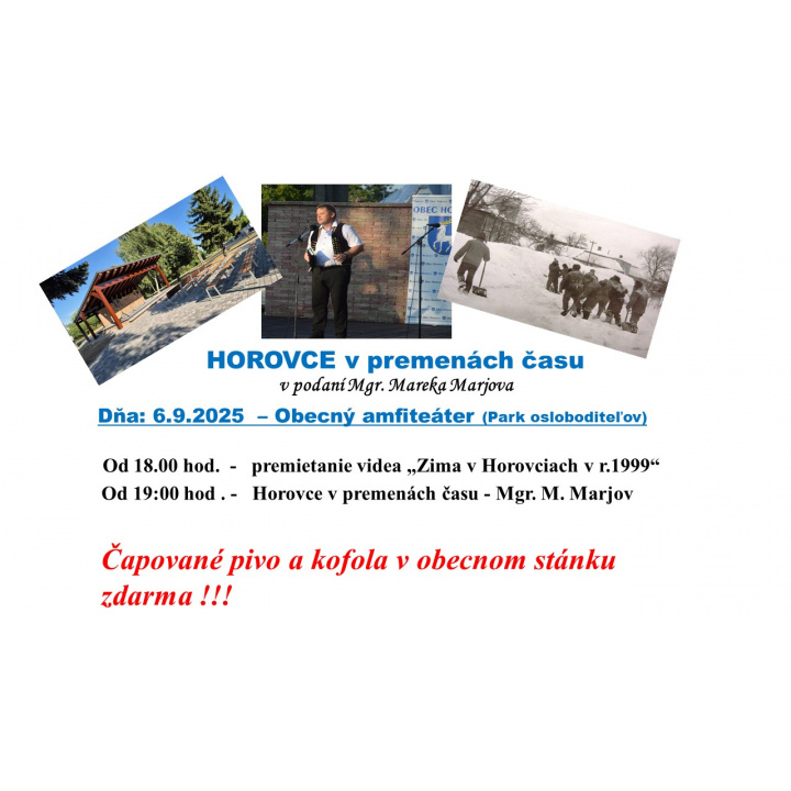 Menšia fotka pre článok OZNAM -  Horovce v premenách  času 