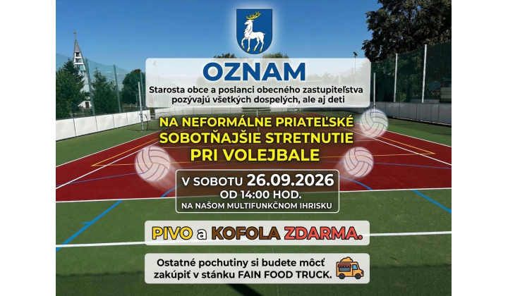 Fotka pre článok OZNAM - stretnutie pri volejbale